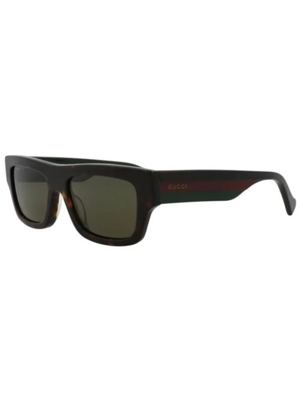 New Gucci Mens Square/Rectangle Havana Havana Green Fashion Designer Sunglasses